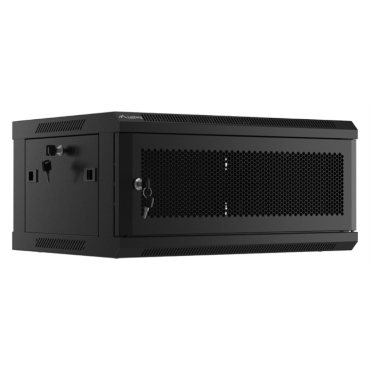 ARMARIO LANBERG MURAL RACK 19 4U 600X450 PUERTA PERFORADA FLAT PACK NEGRO