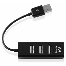 HUB EWENT USB 2.0 HIGH SPEED USB-A 4 PUERTOS NEGRO