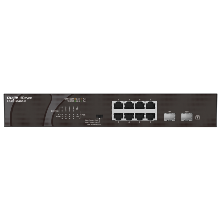 SWITCH RUIJIE REYEE RG-ES110GDS-P GIGALAN 8p SFP 2p POE