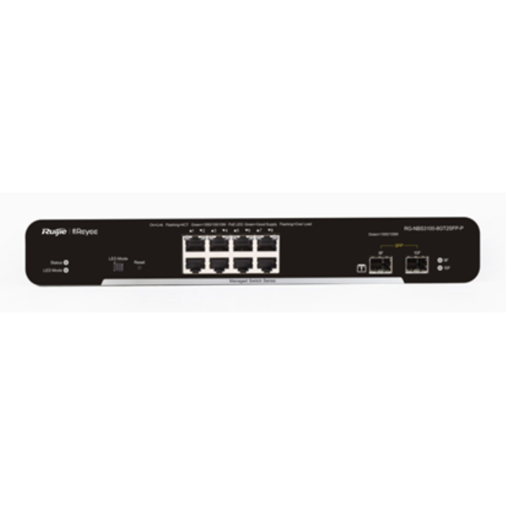 SWITCH RUIJIE REYEE RG-NBS3100-8GT2SFP-P GIGALAN 8p SFP 2p POE+ L2 GESTIONABLE
