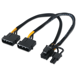 CABLE AISENS TARJETA GRAFICA 2XMOLEX 4PIN M-PCI-E(MOLEX 6+2PIN) M 20CM