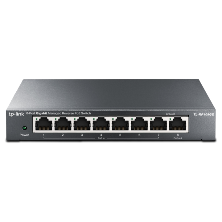 SWITCH OMADA RP108GE 8-PORT GIGA MANAGED REVERSE POE REQUIERE POE ADICIONAL