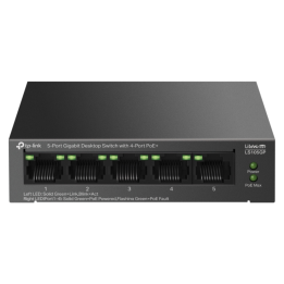 SWITCH TP-LINK LS105GP 5 PUERTOS GIGA CON 4 PUERTOS POE+