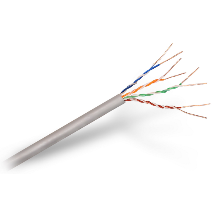 BOBINA CABLE RED AISENS RJ45 CAT.5E UTP RIGIDO AWG24 GRIS 100M