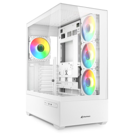 CAJA GAMING ATX SHARKOON AK6 TGV 4XVENT 120MM 2XUSB SN FUENTE BLANCO