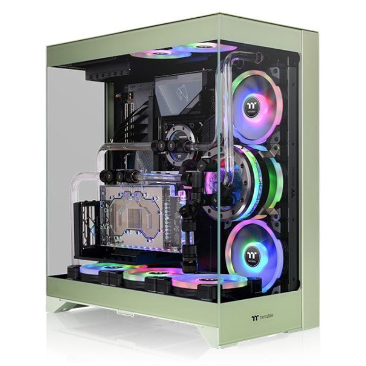 CAJA THERMALTAKE CTE E550 TG MID TOWER 2XUSB 3.0 1XUSB-C SN FUENTE VERDE MATCHA