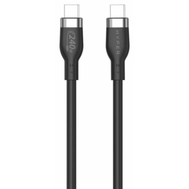 HYPER 2M SILICONE 240W USB-C CHARGING CABLE - BLACK