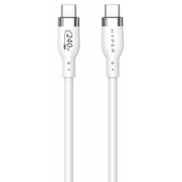 HYPER 2M SILICONE 240W USB-C CHARGING CABLE - WHITE