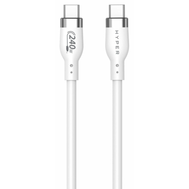 HYPER 2M SILICONE 240W USB-C CHARGING CABLE - WHITE