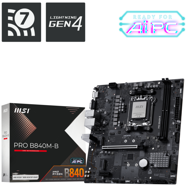 PLACA BASE MSI PRO B840M-B M-ATX AM5 DDR5