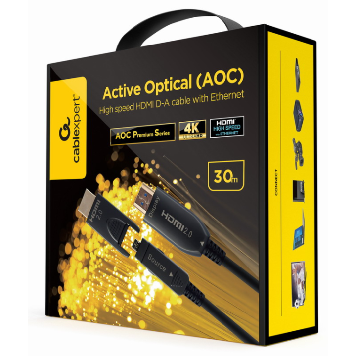 CABLE AOC HDMI D-A DE ALTA VELOCIDAD CON ETHERNET AOC PREMIUM SERIES 30 M