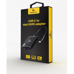 ADAPTADOR USB-C A DOBLE HDMI 4K 60HZ NEGRO