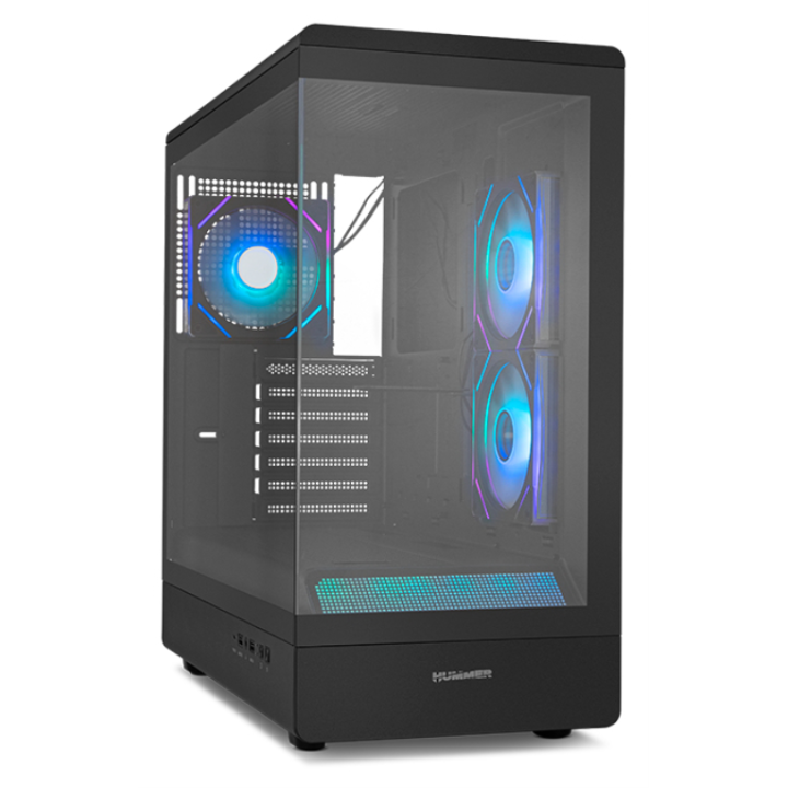 CAJA NOX SEMITORRE FRAMELESS HUMMER SIGNAL ARGB NEGRO USB TYPE C