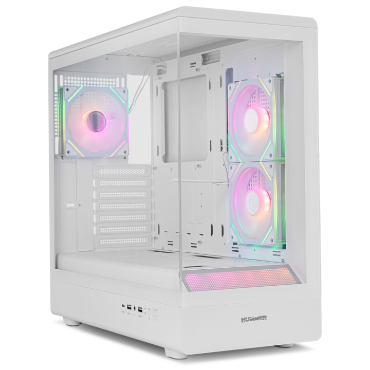 CAJA NOX SEMITORRE FRAMELESS HUMMER SIGNAL ARGB BLANCA USB TYPE C