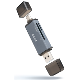 LECTOR TARJETAS TOOQ USB 3.0 (USB-C+USB-A) SD/TF GRIS