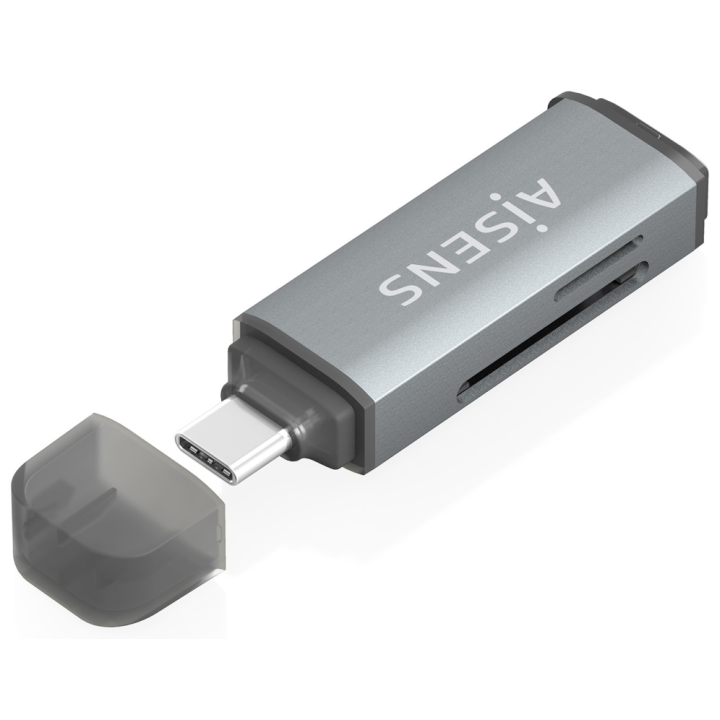 LECTOR TARJETAS AISENS SD MICRO SD MMC RS-MMC MMC MICRO USBC GRIS