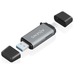 LECTOR TARJETAS AISENS SD MICRO SD MMC RS-MMC MMC MICRO USBA USBC GRIS