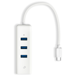 USB 3.0 TYPE-C TO GIGABIT ETHERNET NETWORK ADAPTER WITH 3-PORT