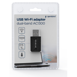ADAPTADOR GEMBIRD WI-FI USB AC1300 DE BANDA DUAL COMPACTO