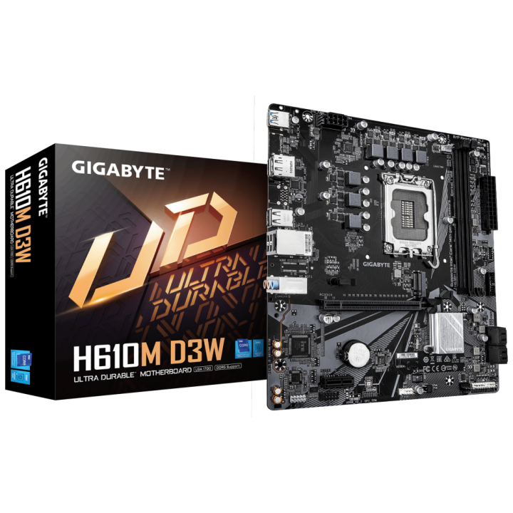 PLACA BASE GIGABYTE H610M D3W 1700 M-ATX DDR5 PCIe 4.0 128GB 1GbE M.2