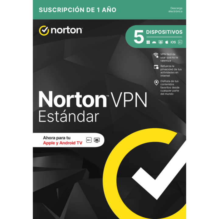 NORTON VPN STANDARD ES 1 USER 5 DEVICE 12MO GENERIC RSP MM GUM