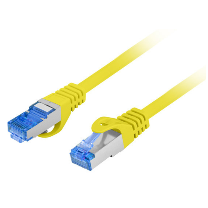 CABLE RED LANBERG CAT.6A S/FTP LSZH CCA 0.5M AMARILLO FLUKE PASSED