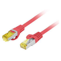 CABLE RED LANBERG LATIGUILLO CAT.6A S/FTP LSZH CU 0.25M ROJO FLUKE PASSED