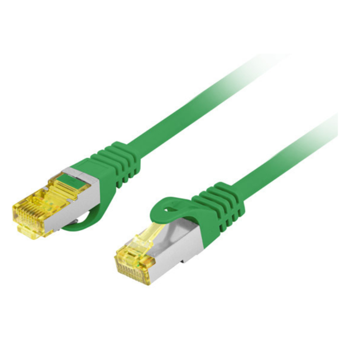 CABLE RED LANBERG LATIGUILLO CAT.6A S/FTP LSZH CU 1M VERDE FLUKE PASSED