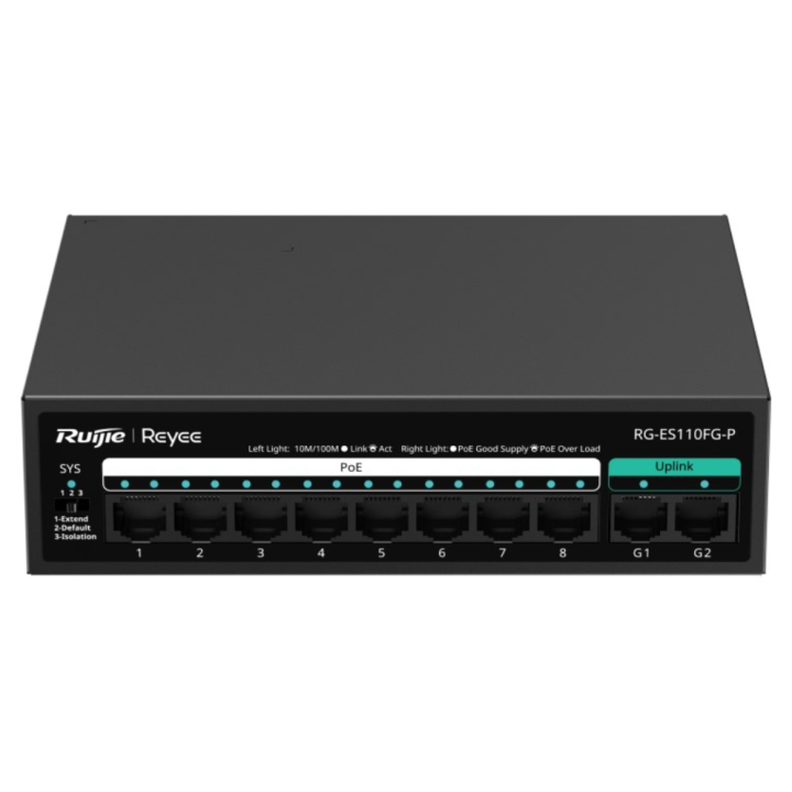 SWITCH RUIJIE UNMANAGED 8 RJ45 POE 1 SFP COMBO