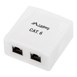 ROSETA LANBERG DE SUPERFICIE CAT.6 FTP 2X TOMA RJ45 BLANCO