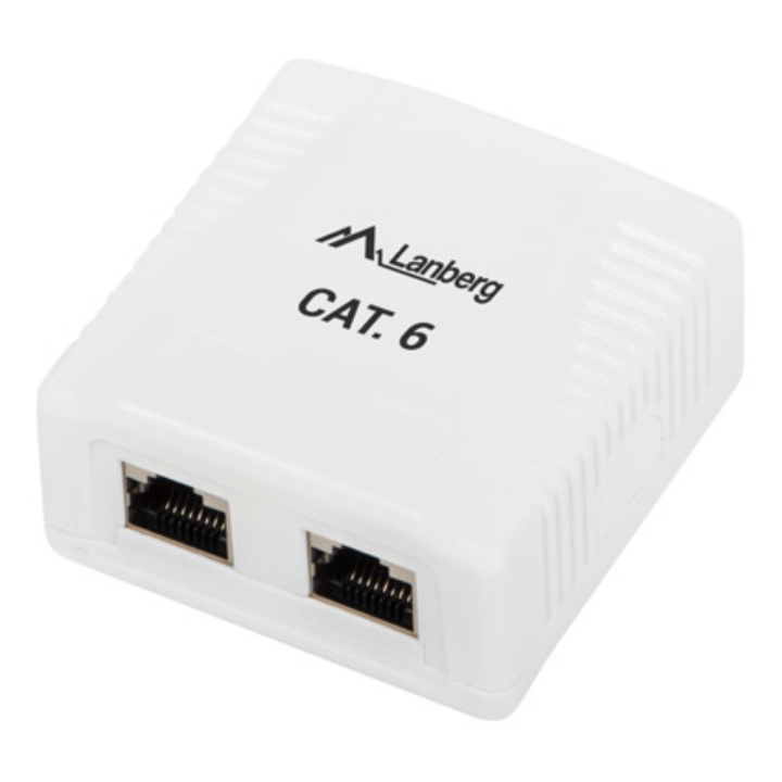 ROSETA LANBERG DE SUPERFICIE CAT.6 FTP 2X TOMA RJ45 BLANCO