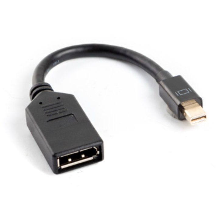 ADAPTADOR LANBERG DISPLAYPORT MINI MACHO A DISPLAYPORT HEMBRA CABLE 10 CM NEGRO