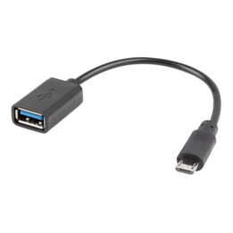 ADAPTADOR LANBERG OTG USB MICRO(M) 2.0 A USB-A(H) 15 CM NEGRO