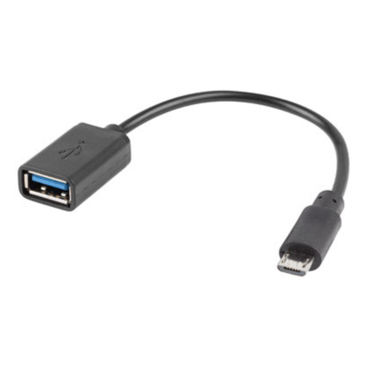 ADAPTADOR LANBERG OTG USB MICRO(M) 2.0 A USB-A(H) 15 CM NEGRO