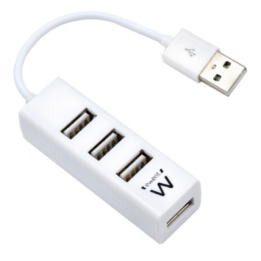 HUB EWENT USB 2.0 HIGH SPEED USB-A 4 PUERTOS BLANCO