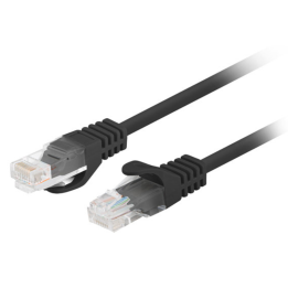 CABLE RED LANBERG LATIGUILLO CAT.6 UTP 0.25M NEGRO FLUKE PASSED (PACK 10 UDS)