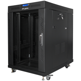 ARMARIO LANBERG RACK 19" 15U 600X800 FLAT PACK NEGRO PUERTA CRISTAL CON LCD