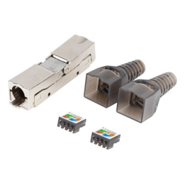 CONECTOR LANBERG ADAPTADOR 2X RJ45 CAT6A FTP PLUG 8P8C TOOL-LESS