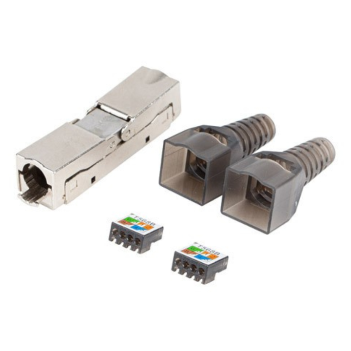 CONECTOR LANBERG ADAPTADOR 2X RJ45 CAT6A FTP PLUG 8P8C TOOL-LESS