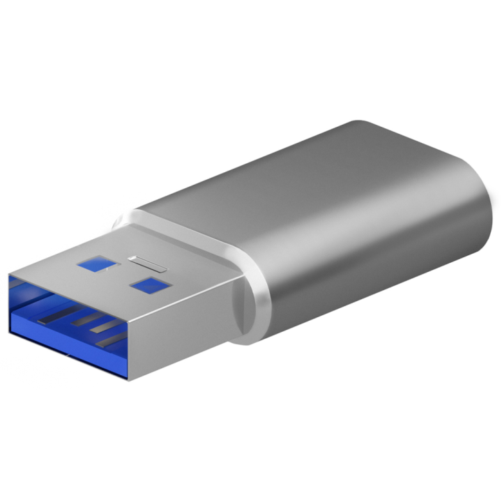 MINI ADAPTADOR AISENS USB 3.2 GEN2 USB 2.03A USB-C/H-A/M GRIS