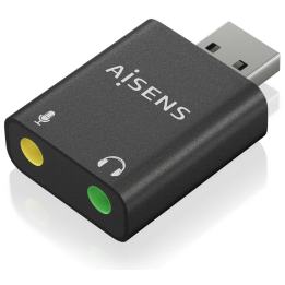 CONVERSOR AISENS USB-A A AUDIO 48KHZ USB-A/M-2XJACK 3.5/H NEGRO