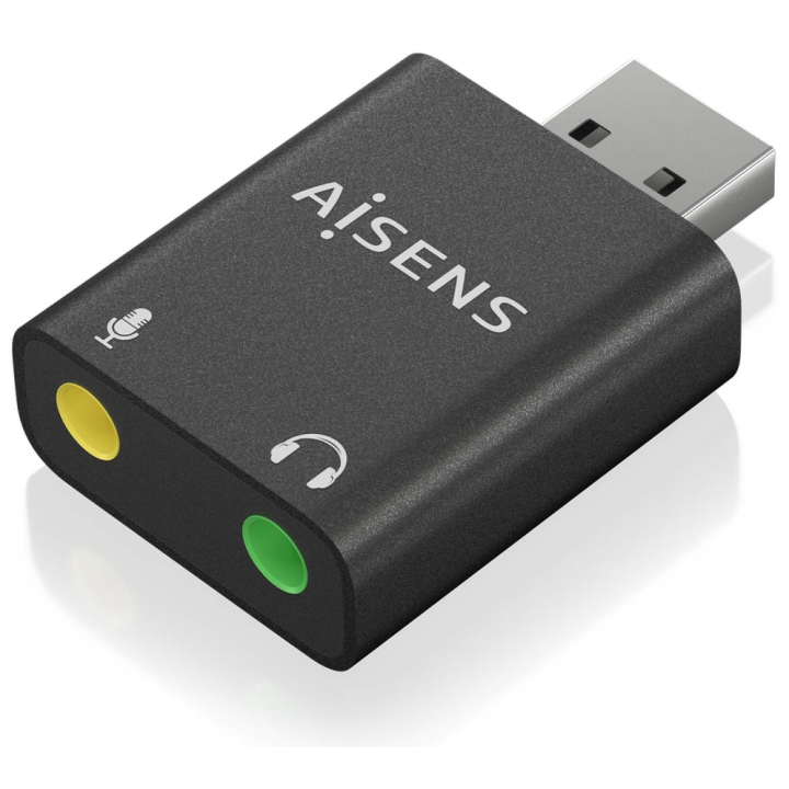 CONVERSOR AISENS USB-A A AUDIO 48KHZ USB-A/M-2XJACK 3.5/H NEGRO