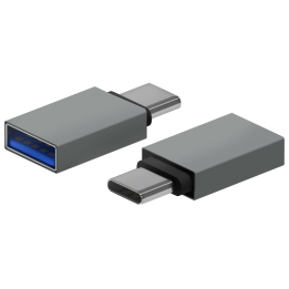 MINI ADAPTADOR AISENS ALUMINIO USB 3.2 GEN1 3A USB-C/M-A/H GRIS
