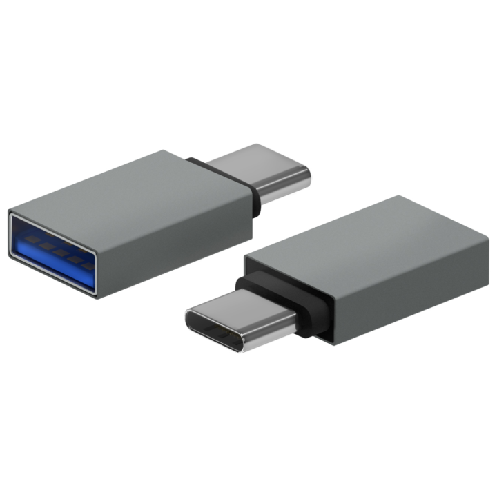 MINI ADAPTADOR AISENS ALUMINIO USB 3.2 GEN1 3A USB-C/M-A/H GRIS