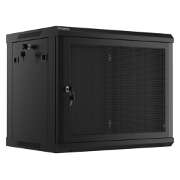 ARMARIO LANBERG 9U 600X450 CON PUERTA PERFORADA RACK 19 H-60 KG NEGRO FLAT PACK