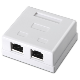 ROSETA DE SUPERFICIE AISENS RJ45 CAT.6 FTP 2 TOMAS BLANCO