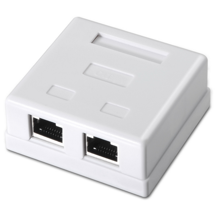 ROSETA DE SUPERFICIE AISENS RJ45 CAT.6 FTP 2 TOMAS BLANCO