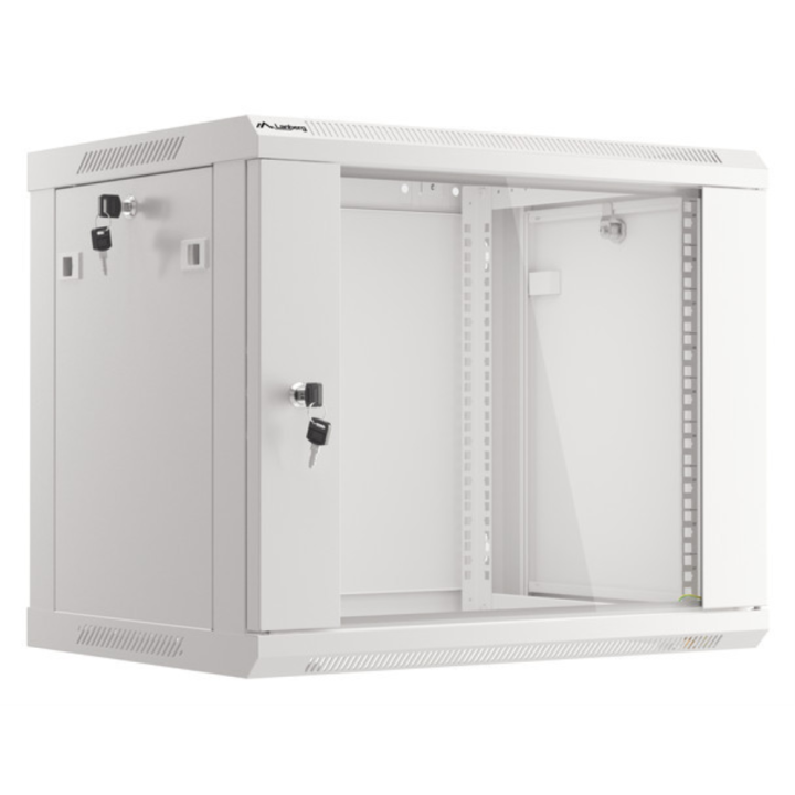 ARMARIO LANBERG MURAL 9U 600X450 RACK 19 FLAT PACK V2 PUERTA CRISTAL GRIS