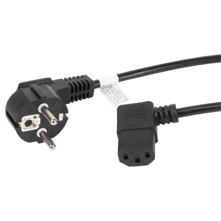 CABLE DE ALIMENTACION LANBERG SCHUKO CEE 7/7 A IEC320 C13 ACODADO 1.8M