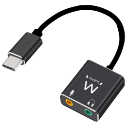 CABLE ADAPTADOR AUDIO EWENT USB C A 2 JACK 3,5 MM AURICULAR Y MICRO